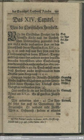 Das XIV. Capitel. Von der Christlichen Freyheit