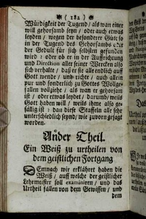 Ander Theil. Ein Weiß zu urtheilen von dem geistlichen Fortgang