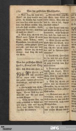 Von der geistlichen Wachsamkeit, Kampf und Sieg.