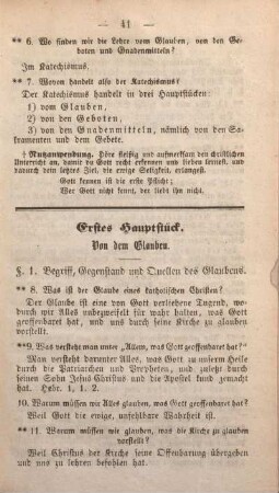 Erstes Hauptstück. [Glaube]