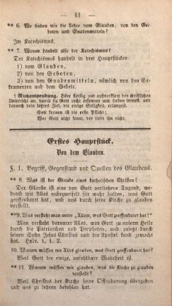 Erstes Hauptstück. [Glaube]