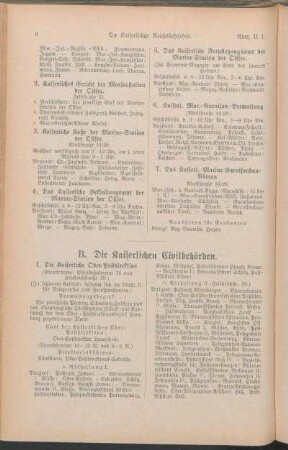 B. Die Kaiserlichen Civilbehörden.