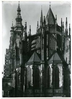 Der Veitsdom von Osten, Prag, Böhmen und Mähren
