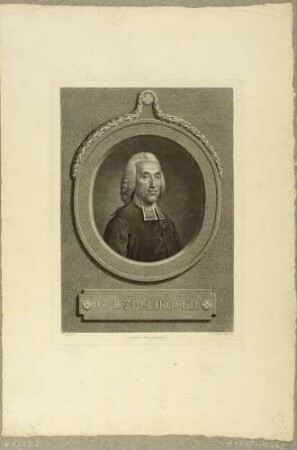 Bildnis des Theologen Georg Joachim Zollikofer, Brustbild im oval