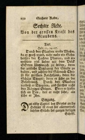 250-288, Sechste Rede