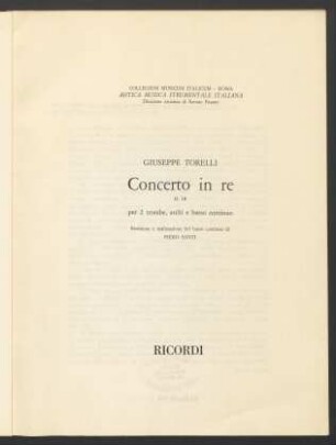 Concerto in re : G. 18 : per 2 trombe, archi e basso continuo