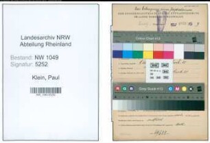 Entnazifizierung Paul Klein , geb. 21.01.1895 (Lehrer)