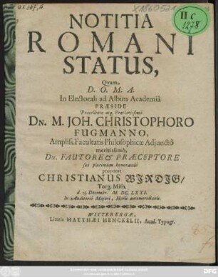 Notitia Romani Status