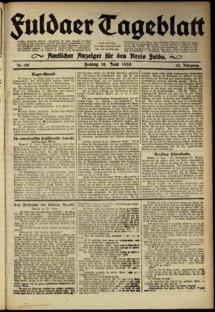 Ausgabe vom Freitag, den 18. Juni 1920.