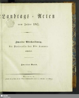 1836/37,2: Landtags-Acten / Die Protocolle der 1. Kammer