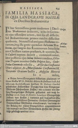 Familia Hassiaca, In Qua Landgravii Hassiae ex Ducibus Brabantinis