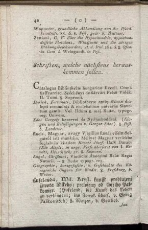 Schriften, welche nächstens herauskommen sollen.