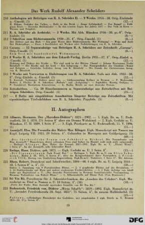 II. Autographen (Nr. 218-281)