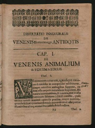 Cap. I. De Venenis Animalium & Eorum Medelis