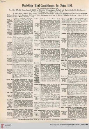 Periodische Kunst-Ausstellungen im Jahre 1894