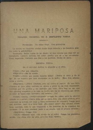 Una mariposa : díalogo, original