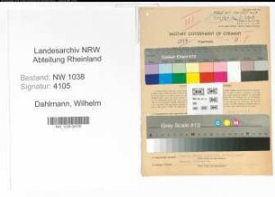 Entnazifizierung Wilhelm Dahlmann , geb. 03.10.1903 (Zollbeamter)