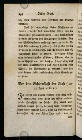 298-301, Von dem Schleimflusse der Blase (catarrhus vesicae)