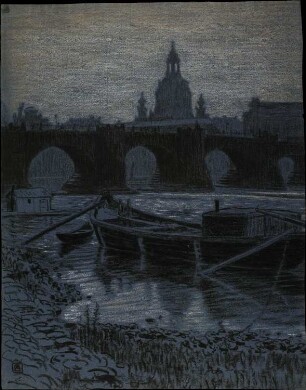 Augustusbrücke mit Frauenkirche in Dresden