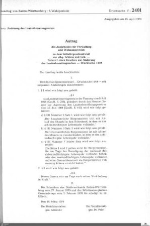 Drucksachen 2401-2700: Anträge, Anfragen, Gesetzentwürfe