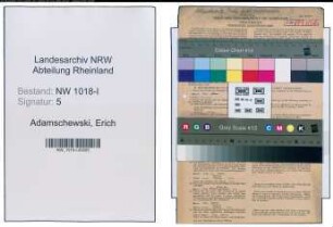 Entnazifizierung Erich Adamschewski , geb. 24.10.1901 (Handelsvertreter)