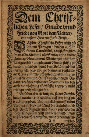 Catechismus, das ist eine kurze Summa christlicher Lehre