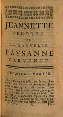 La Nouvelle Paysanne Parvenue, Ou L'Histoire De Jeannette, 1