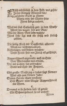 Frisch vnd frölich in dem Feld/ vns gefelt