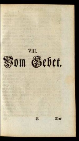 VIII. Vom Gebet