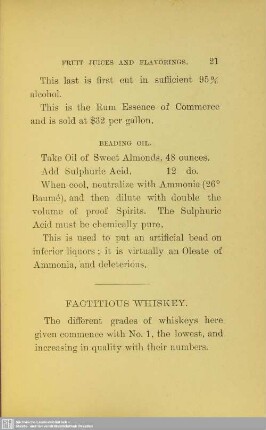 Factitious whiskey