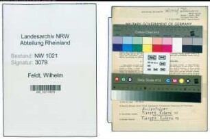 Entnazifizierung Wilhelm Feldt , geb. 30.05.1904 (Schlosser)