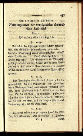 Siebenzehnter Abschnitt. Würkungsarten der vorzüglichsten chirurgischen Heilmittel. - Achtzehnter Abschnitt. oder Anhang.