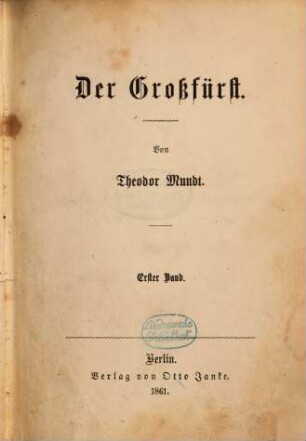 Czar Paul, 1,1. Der Großfürst ; 1