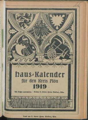 1919: Hauskalender für den Kreis Plön
