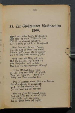 38. Zur Großreuther Weihnachten 1899.