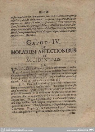 CAPUT IV. DE MOLARUM AFFECTIONIBUS ET ACCIDENTIBUS.