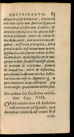 De ordine seu Doctrina resolutiva. Cap. VIII.