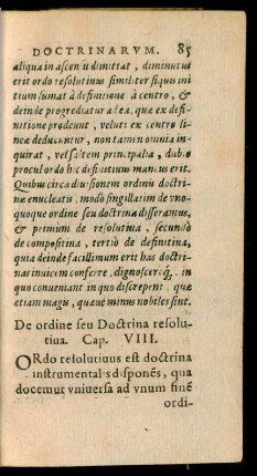 De ordine seu Doctrina resolutiva. Cap. VIII.