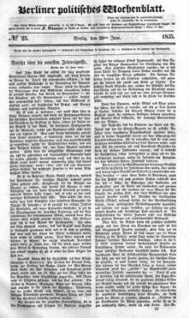 No 25, 20. Juni 1835