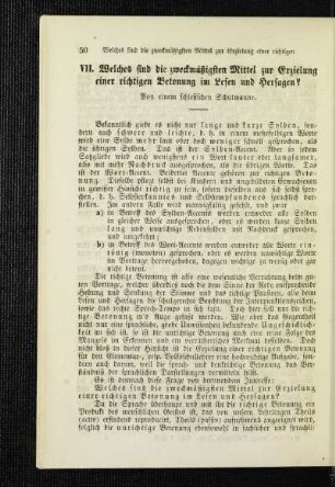 Welches sind die zweckmäßigsten Mittel zur Erzielung einer richtigen Betonung im Lesen und Hersagen?