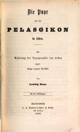 Die Pnyx und das Pelasgikon in Athen : Mit drei Abbildungen