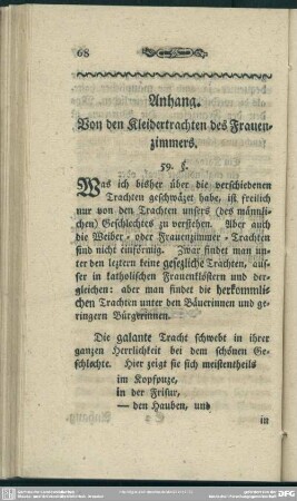 Anhang. Von den Kleidertrachten des Frauenzimmers