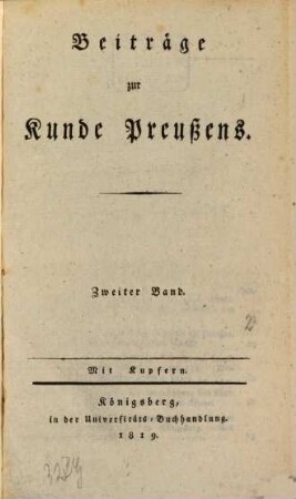 Beiträge zur Kunde Preußens. 2, 2. 1819