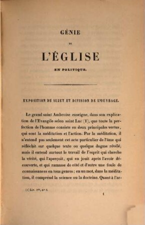 Génie de l'église en politique