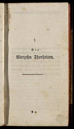 I. Die Vierzehn Thorheiten.