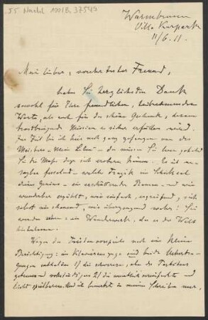 Brief an B. Schott's Söhne : 11.06.1911