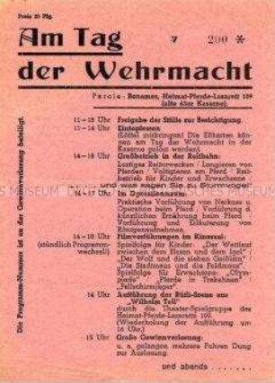 Programm zum "Tag der Wehrmacht"