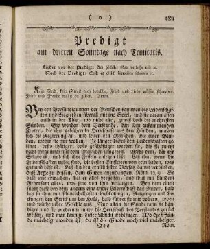 Predigt am dritten Sonntage nach Trinitatis. - Predigt am sechsten Sonntage nach Trinitatis.