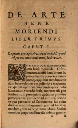 De Arte Bene Moriendi : Libri Dvo ; Ad Illustriss. & Reuerendiss. D. Franciscvm S.R.E. Card. Sfortiam Episcopum Albanensem