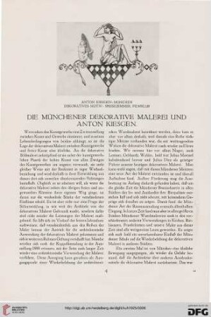 Die Münchener Dekorative Malerei und Anton Kiesgen